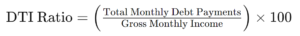 Debt To Income ration calculation