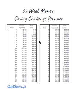 Thumbnail for downloading free 52 week planner