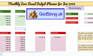 Thumbnail for Zero Based Budgeting spreadsheet download