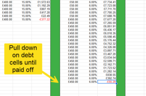 snippet showing last of the loans paid off