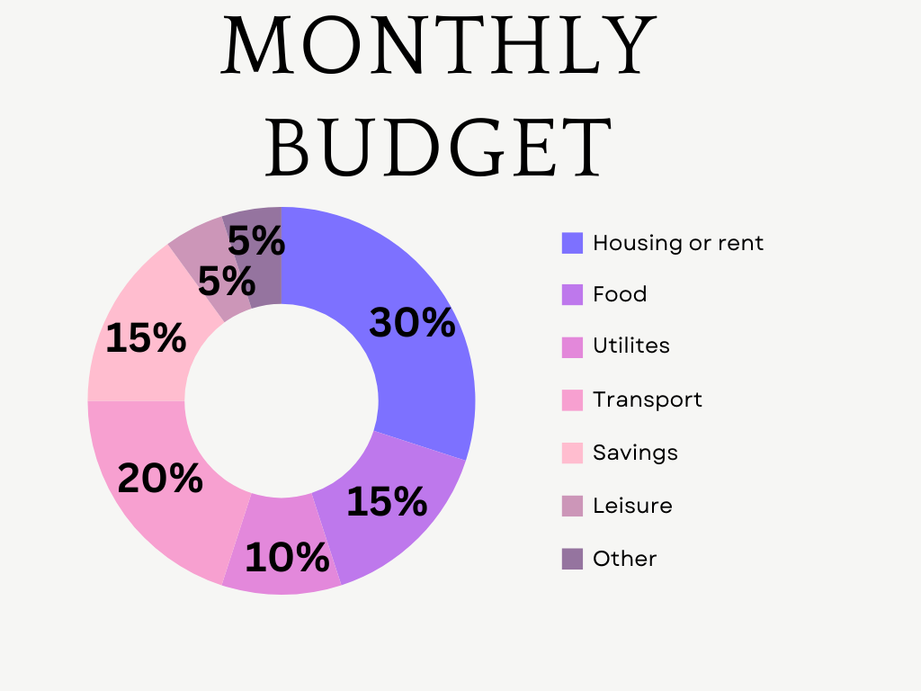 A pie chart showing an example value-based budget